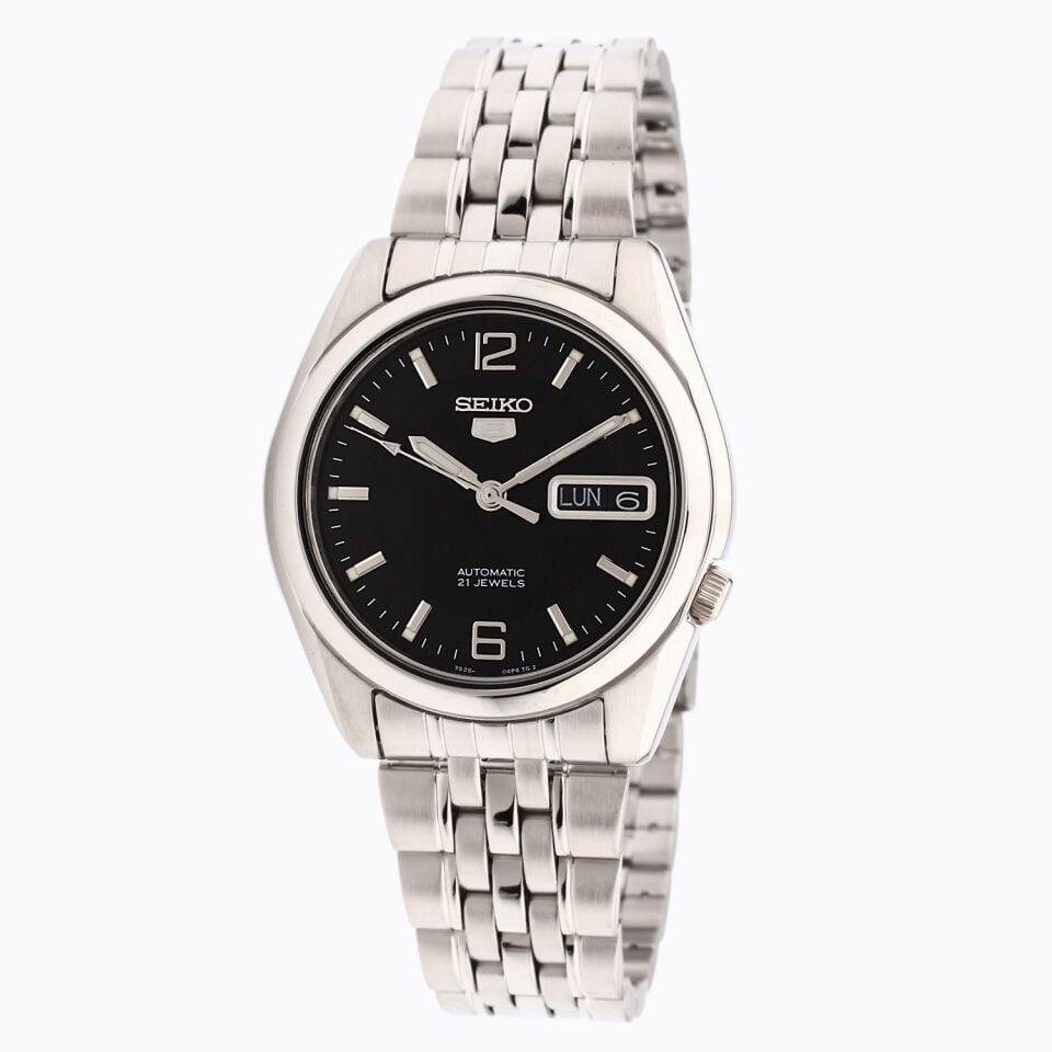 Seiko 5 SNK393K1 Otomatik Çelik Gri Siyah Kadran 39 mm Erkek Kol Saati
