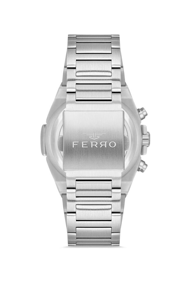 Ferro Gümüş Çelik Kordon Erkek Kol Saati FM11555AWT-A6 Fonksiyonları Aktif 3 ATM Su Geçirmez