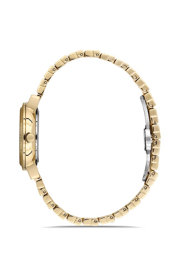 Ferro Sarı Çelik Kordon Kadın Kol Saati FL40149A-B4 3ATM Su Geçirmez 2 Yıl Garantili HediyePaketli