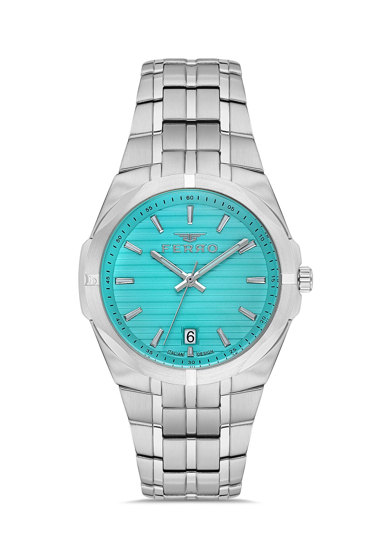 Ferro Gümüş Çelik Kordon Erkek Kol Saati FM40143A-A15 Tüm Fonksiyonlar Aktif 3 ATM Su Geçirmez