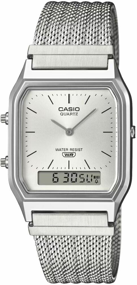 Casio AQ-230EM-7ADF Retro Quartz Hasır Kordon Gri 30 mm Erkek Kol Saati