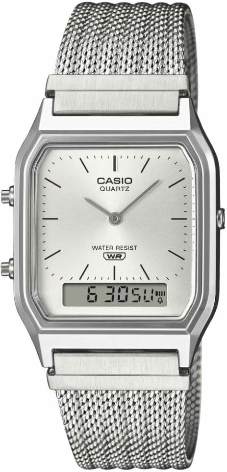 Casio AQ-230EM-7ADF Retro Quartz Hasır Kordon Gri 30 mm Erkek Kol Saati