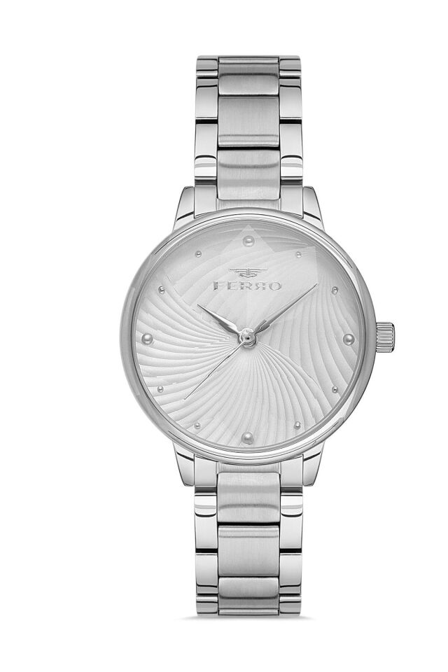 Ferro 33 mm Gümüş Çelik Kordon Kadın Kol Saati F40093A-A F40093A-A