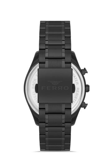 Ferro FM31454A-G Quartz Çelik Siyah 44 mm Fonksiyonları Aktif Erkek Kol Saati