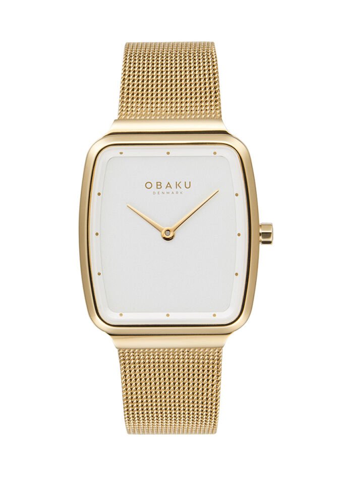 Obaku Denmark V267LXGIMG Hasır Çelik Quartz 27 mm Altın Kadın Kol Saati