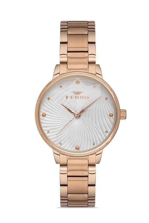 Ferro F40093A-C 33 mm Rose Çelik Kordon Kadın Kol Saati