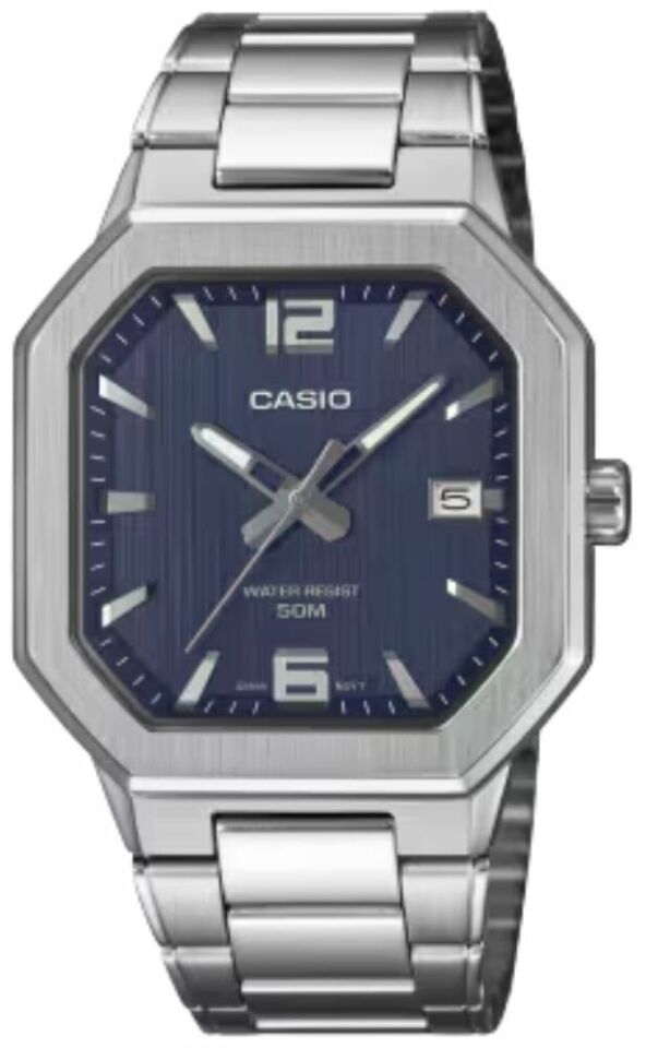 Casio MTP-B195D-2AVDF Quartz Çelik Gri Lacivert Kadran 38 mm Erkek Kol Saati