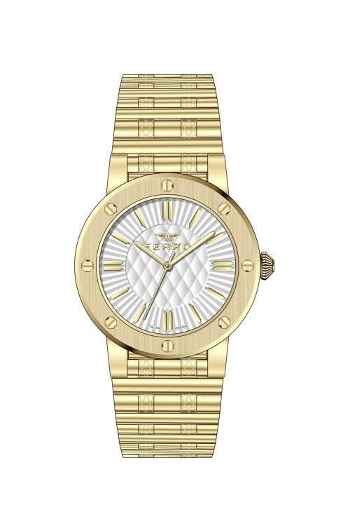 Ferro Sarı Çelik Kordon Kadın Kol Saati FL43010A-B 3ATM Su Geçirmez 2 Yıl Garantili HediyePaketli