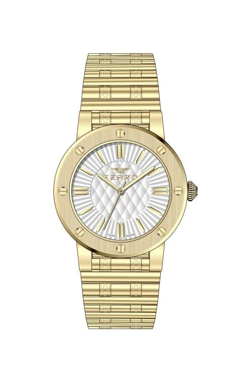 Ferro Sarı Çelik Kordon Kadın Kol Saati FL43010A-B 3ATM Su Geçirmez 2 Yıl Garantili HediyePaketli