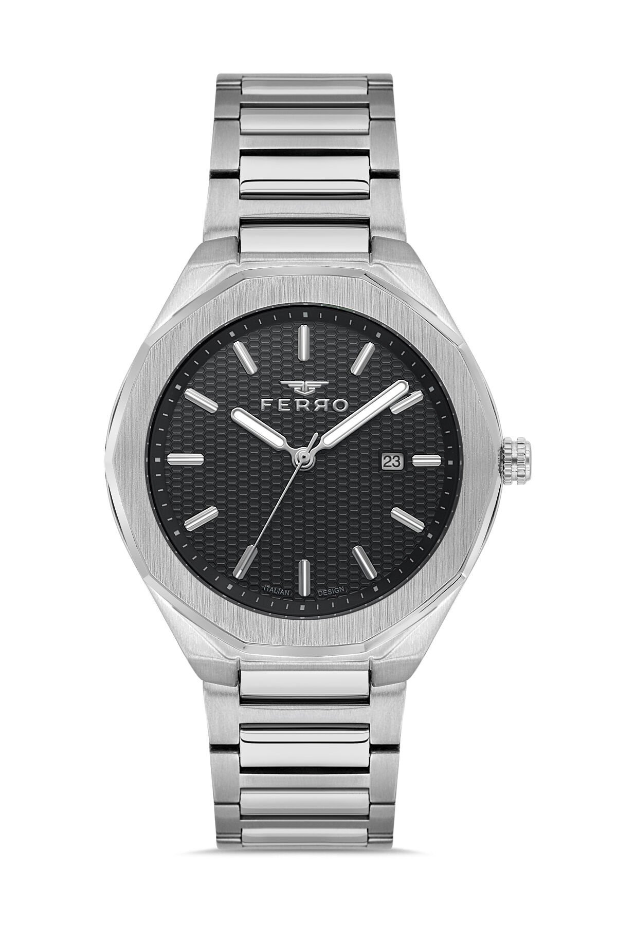 Ferro Gümüş Çelik Kordon Erkek Kol Saati F11535A-A2 3ATM Su Geçirmez 2 Yıl Garantili HediyePaketli