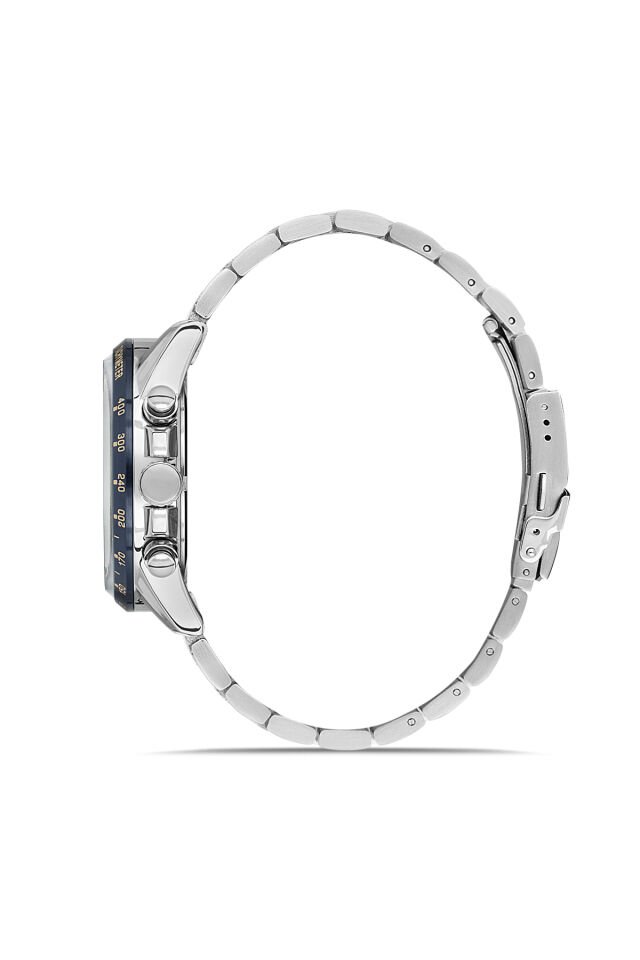 Ferro Gümüş Çelik Kordon Erkek Kol Saati FM40139A-L Tüm Fonksiyonlar Aktif 3 ATM Su Geçirmez