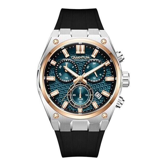 Quantum HNG1237.591 Quartz Silikon Siyah Safir 10 ATM 44 mm Erkek Kol Saati