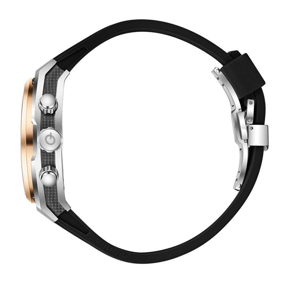 Quantum HNG1237.591 Quartz Silikon Siyah Safir 10 ATM 44 mm Erkek Kol Saati