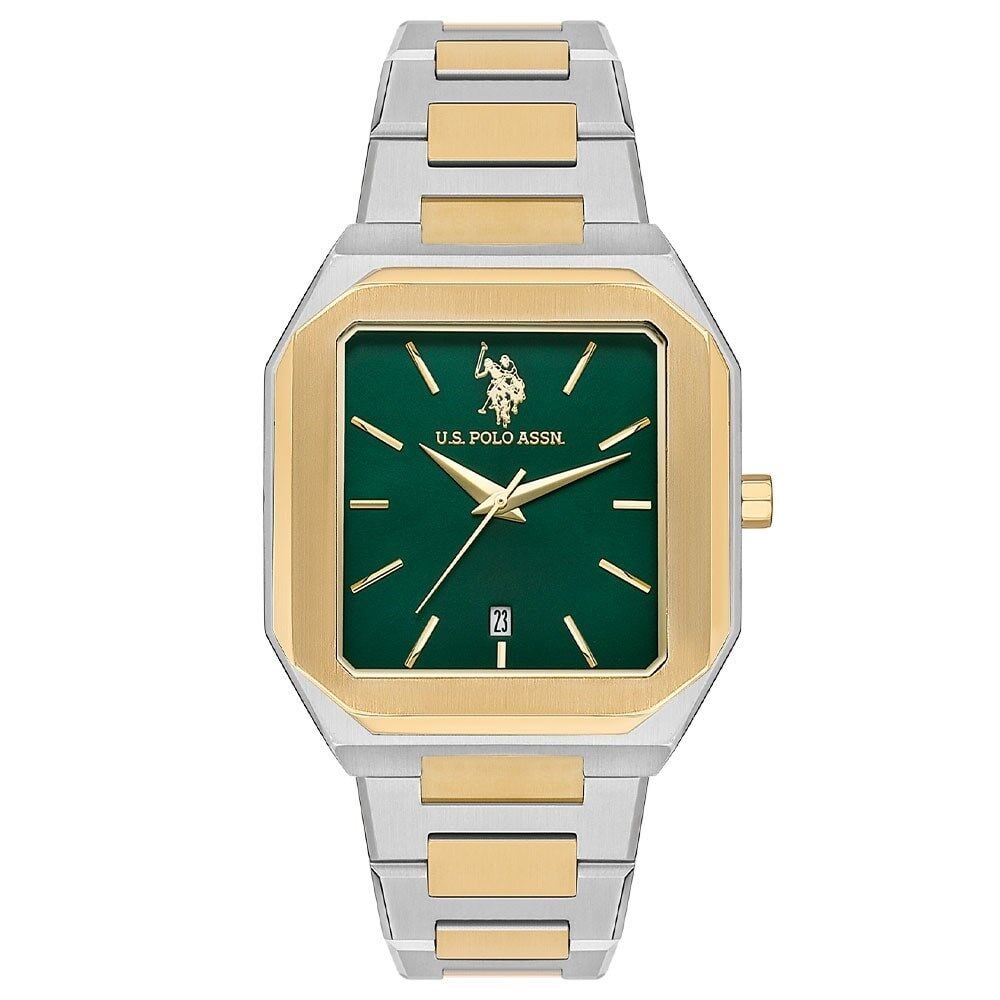 U.s. Polo Assn. USPA1082-04 Quartz Çelik Altın/Gri Yeşil Kadran Erkek Kol Saati