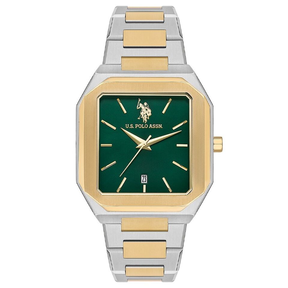 U.s. Polo Assn. USPA1082-04 Quartz Çelik Altın/Gri Yeşil Kadran Erkek Kol Saati