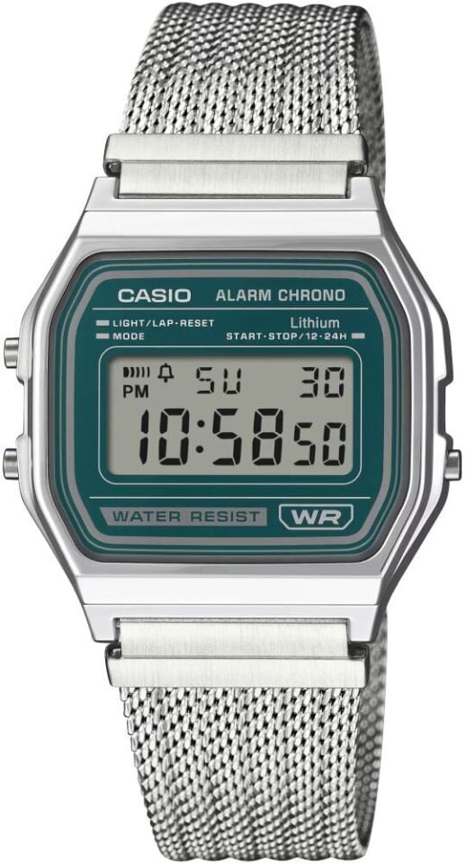 Casio A158WEM-3DF RETRO Quartz Gri Hasır Kordon 33 mm Erkek Kol Saati