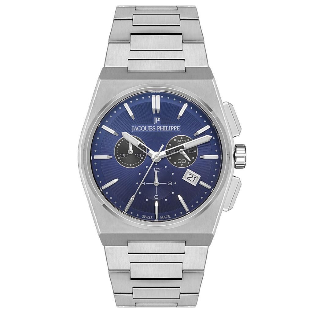 Jacques Philippe JPQGC411336 Swiss Made Safir Cam Çelik Metalik Gri 42 mm Erkek Kol Saati