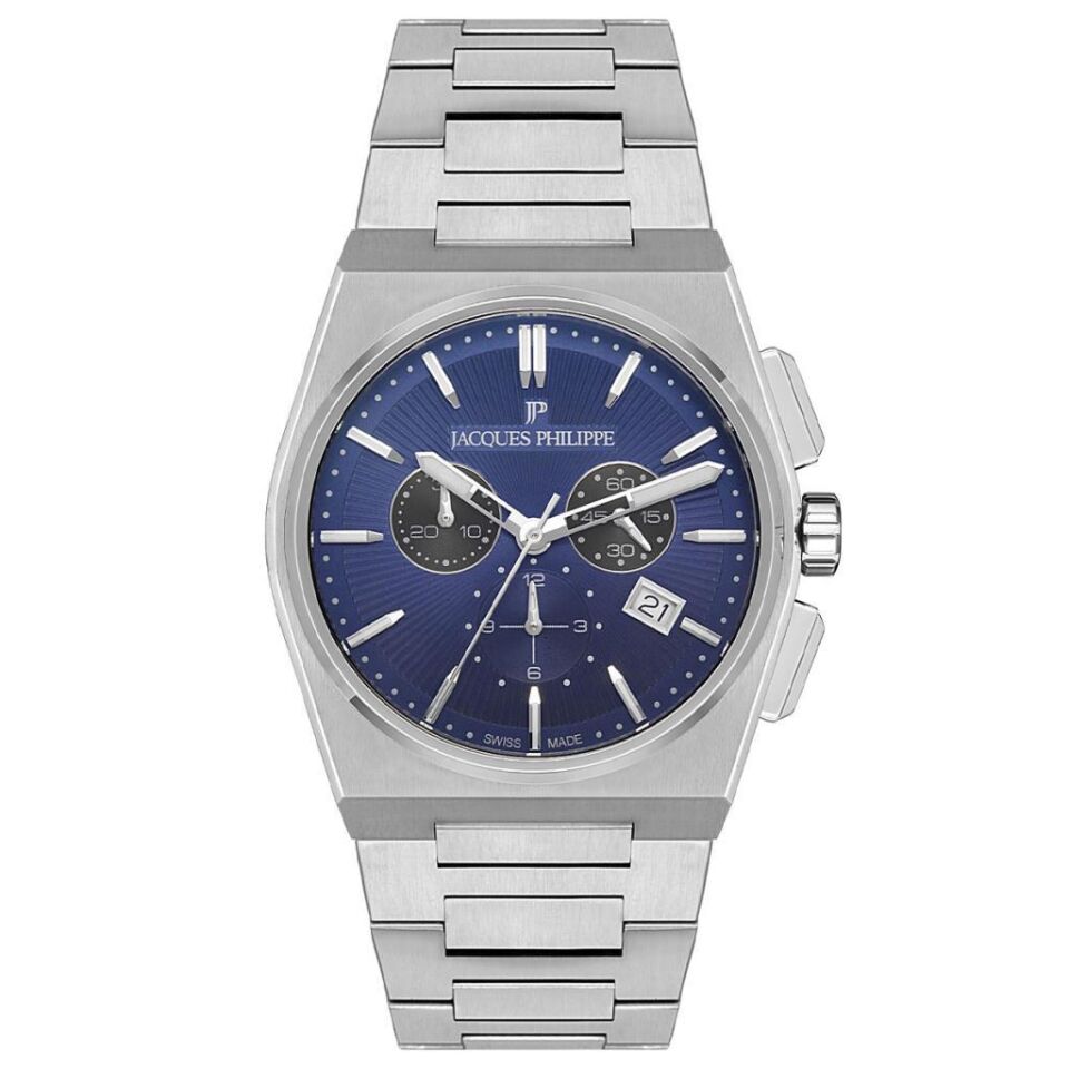 Jacques Philippe JPQGC411336 Swiss Made Safir Cam Çelik Metalik Gri 42 mm Erkek Kol Saati