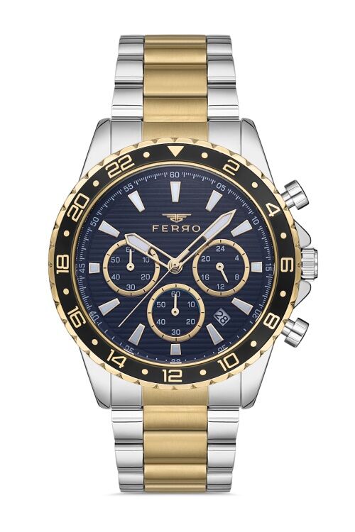 Ferro 44 mm Sarı ve Gümüş Çelik Kordon Erkek Kol Saati FM31927A-D3 FM31927A-D3