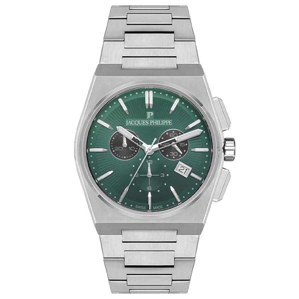 Jacques Philippe JPQGC4113X6 Swiss Made Safir Cam Çelik Gri 42 mm Erkek Kol Saati