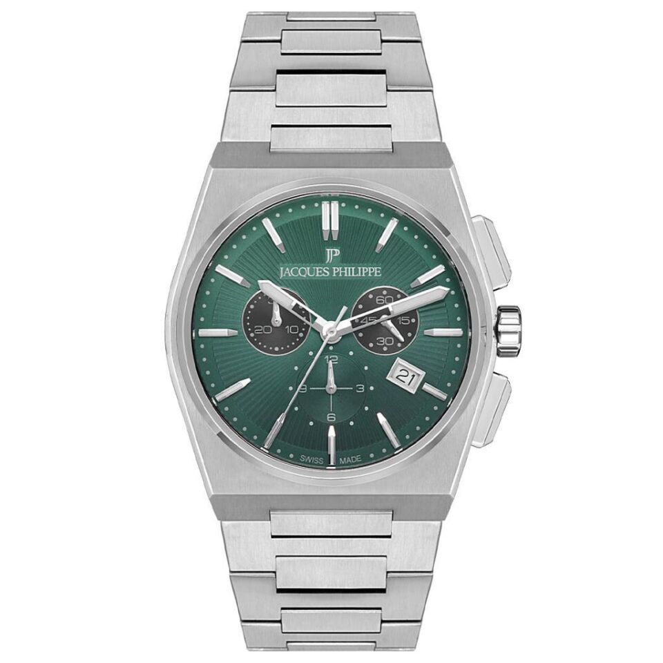 Jacques Philippe JPQGC4113X6 Swiss Made Safir Cam Çelik Gri 42 mm Erkek Kol Saati