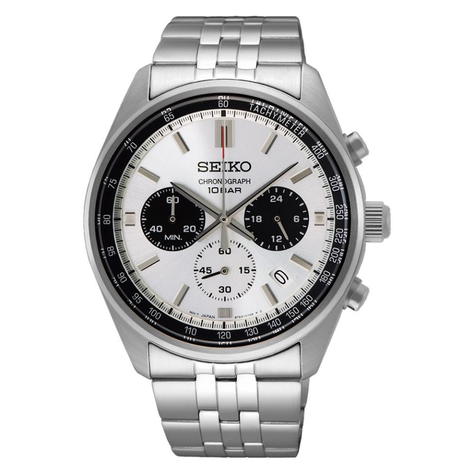Seiko Kronograf SSB425P Quartz Kronograflı Çelik Gri Beyaz Kadran 41 mm Erkek Kol Saati