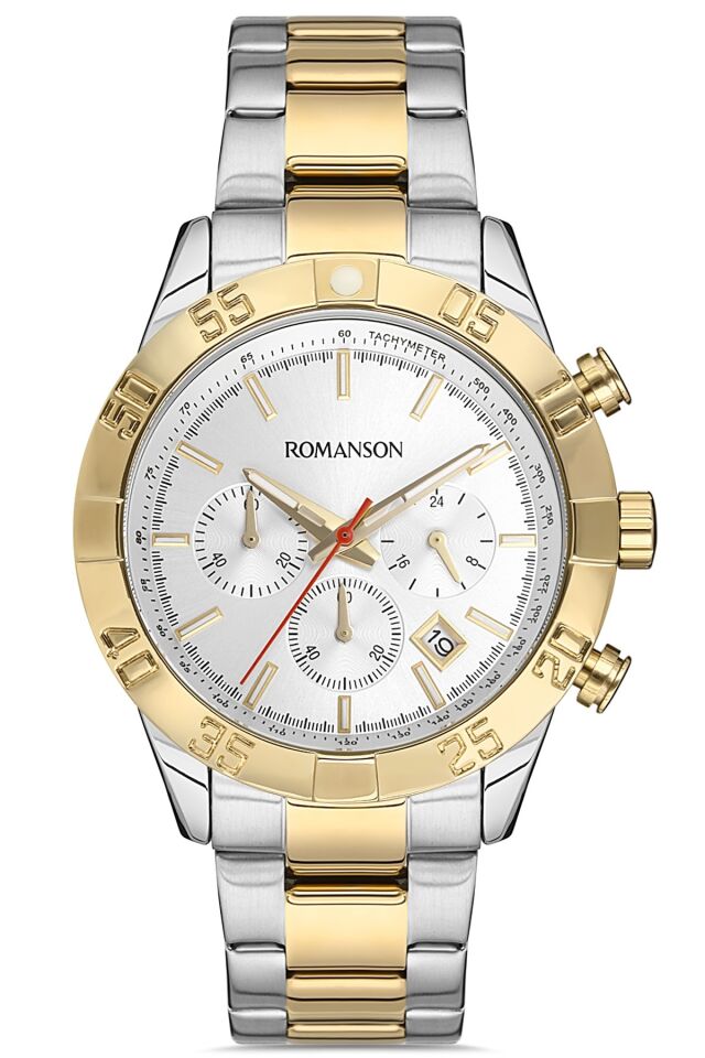 Romanson TM8A12HMCCASR5 46 Quartz Çelik Gri/Sarı 46 mm Erkek Kol Saati