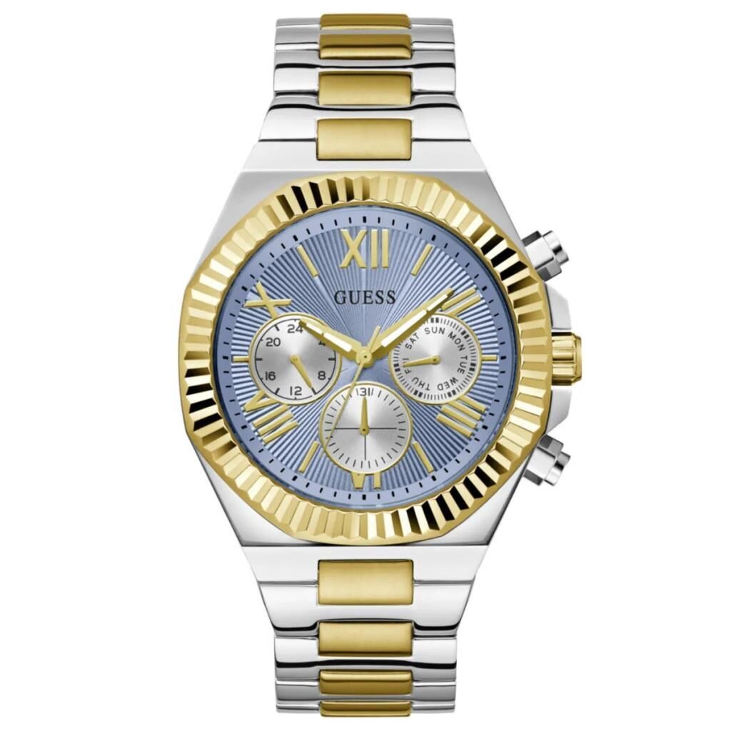 Guess GUGW0703G3 Quartz Çelik Gri Mavi Kadran 44 mm Erkek Kol Saati