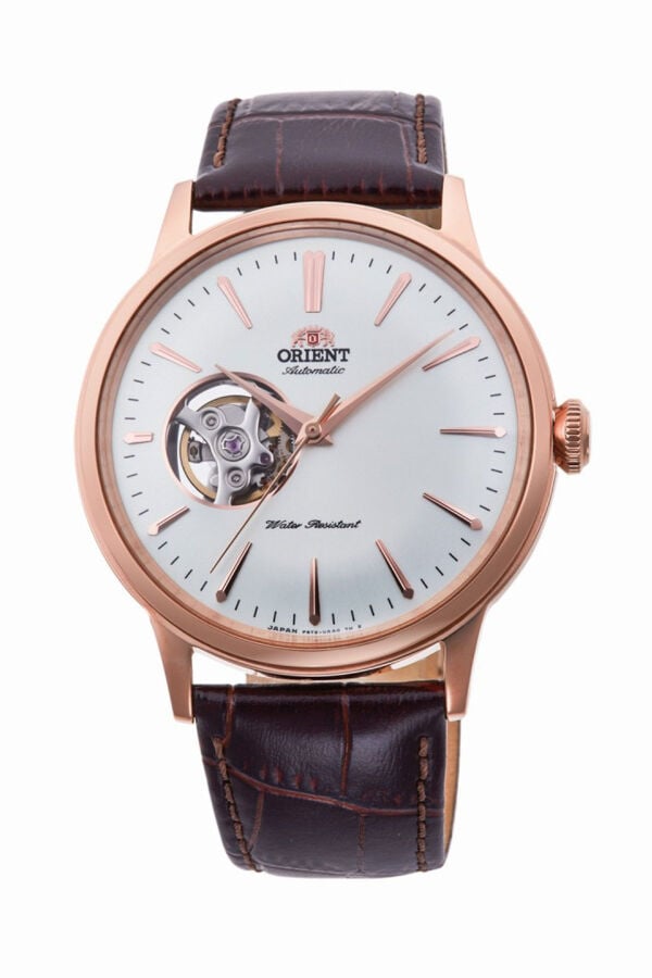 Orient Bambino RA-AG0001S30B Kurmalı Otomatik Deri Kahverengi Beyaz Kadran Open Heart 41 mm Erkek Kol Saati