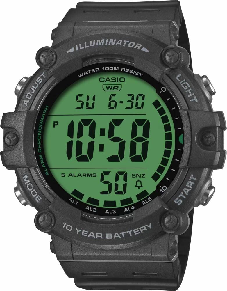 Casio AE-1500WHC-1AVDF Quartz Siyah Silikon Kordon Yeşil Kadran 51 mm Erkek Kol Saati