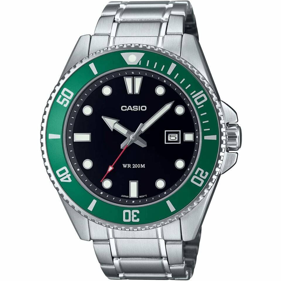 Casio MDV-107D-3AVDF Quartz Çelik Gri Alüminyum Kasa Siyah Kadran 20 ATM 46 mm Erkek Kol Saati