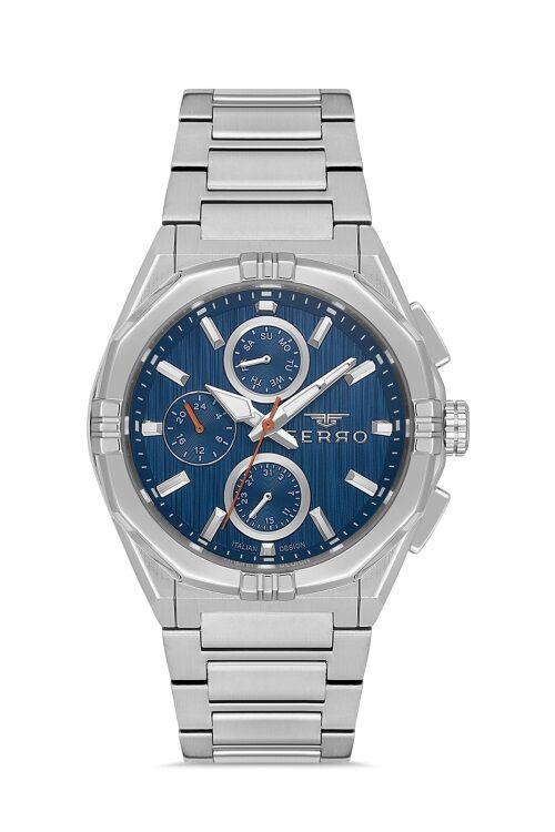 Ferro Gümüş Çelik Kordon Erkek Kol Saati FM40137A-A3 Tüm Fonksiyonlar Aktif 3 ATM Su Geçirmez