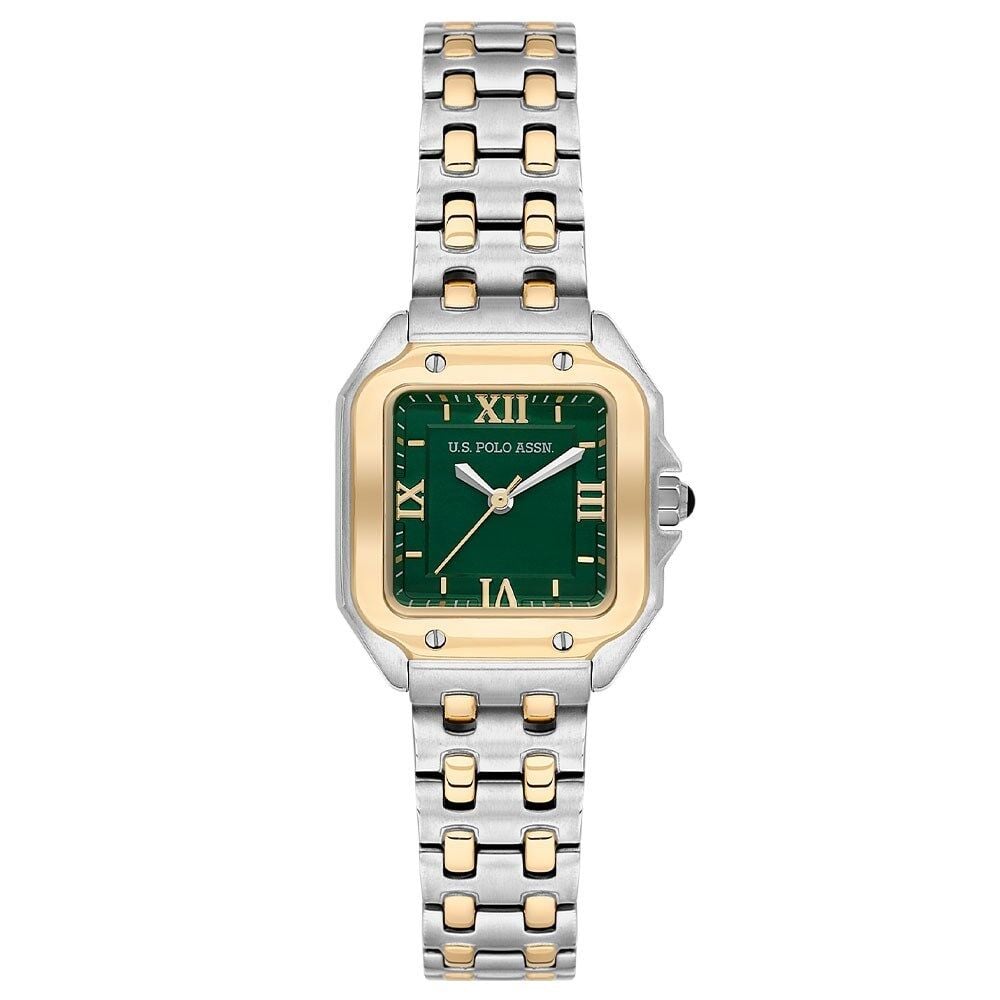 U.s. Polo Assn. USPA2074-06 Quartz Çelik Altın/Gri Yeşil Kadran Kadın Kol Saati