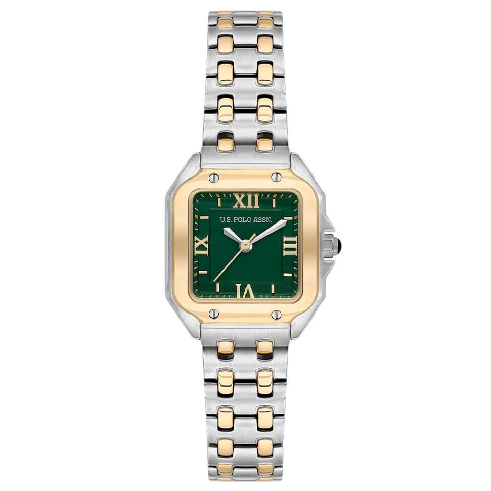 U.s. Polo Assn. USPA2074-06 Quartz Çelik Altın/Gri Yeşil Kadran Kadın Kol Saati