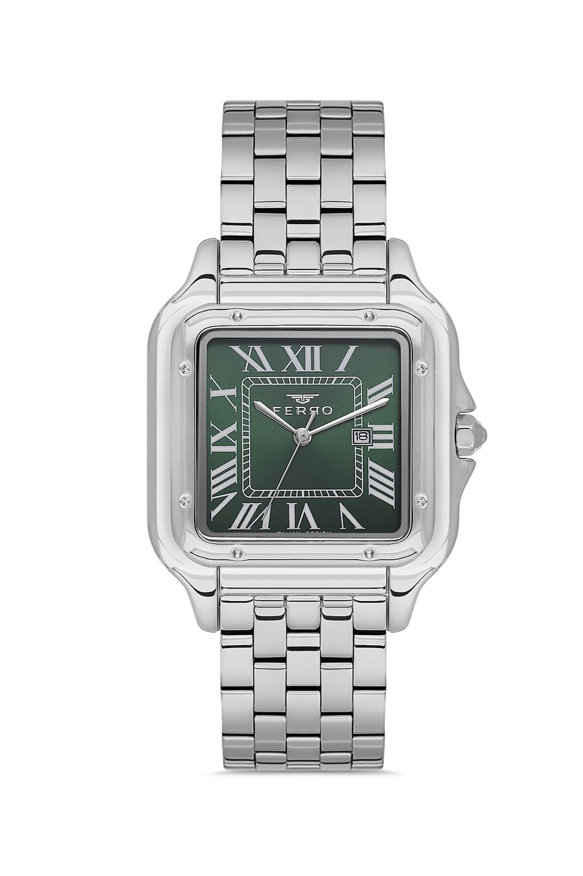 Ferro Gümüş Çelik Kordon Erkek Kol Saati FL21622AWT-A6 3ATM Su Geçirmez 2 Yıl Garantili HediyePaket