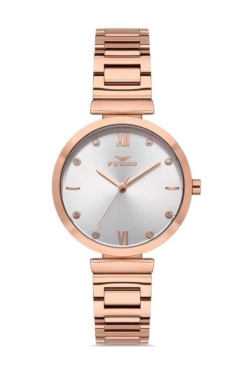 Ferro FL21241A-C 35 mm Rose Çelik Kordon Kadın Kol Saati