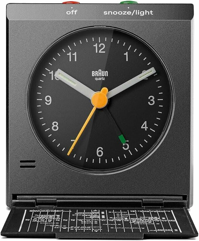 Braun BC05B Quartz Siyah Analog Alarmlı 72x78x30 mm Masa Saati