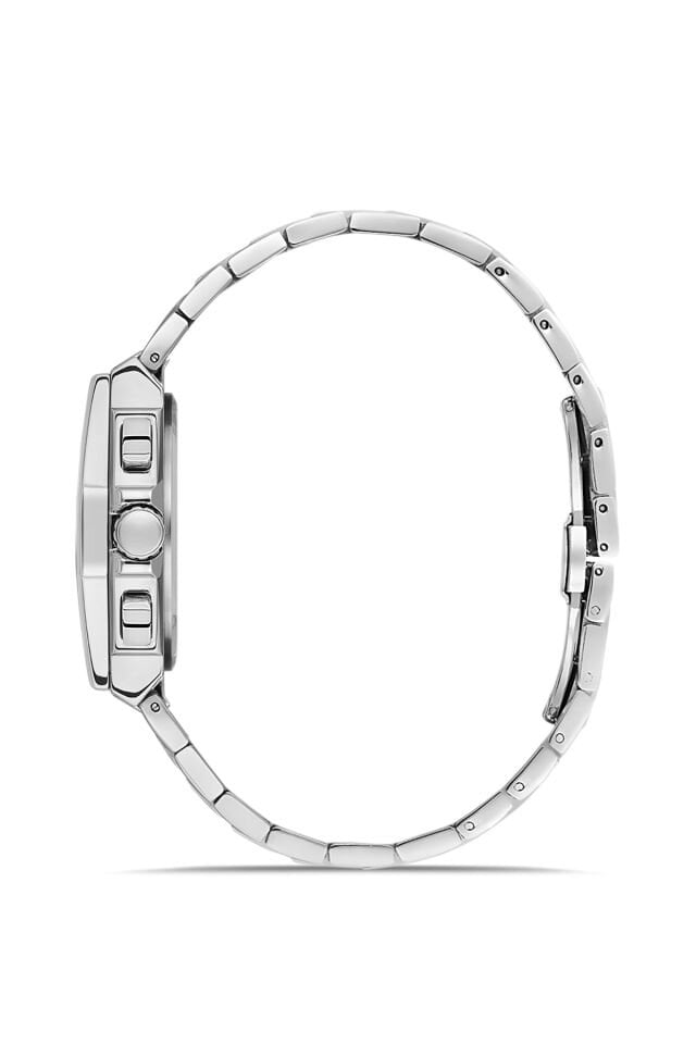 Ferro Gümüş Çelik Kordon Erkek Kol Saati FM43023AWT-A3 Tüm Fonksiyonlar Aktif 3ATM Su Geçirmez