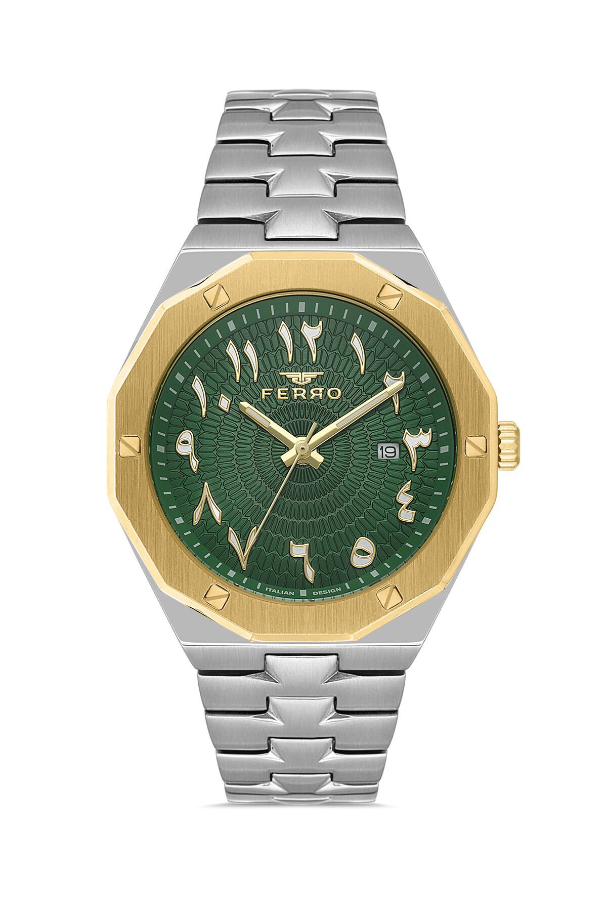 Ferro Sarı ve Gümüş Çelik Kordon Erkek Kol Saati FM43016A-D6 Tüm Fonksiyonlar Aktif 3ATM Su Geçirmez