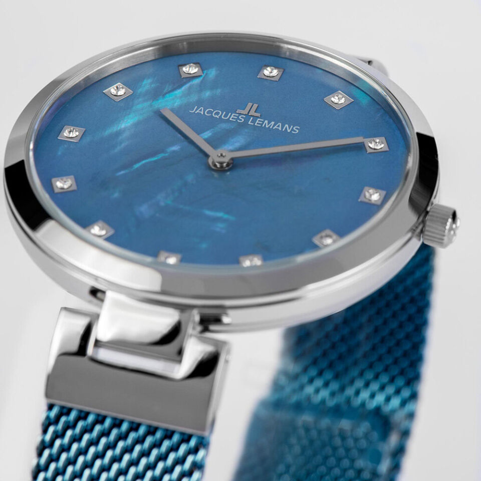 Jacques Lemans Milano 1-2001N Quartz Çelik Mavi/Gri 36 mm Kadın Kol Saati