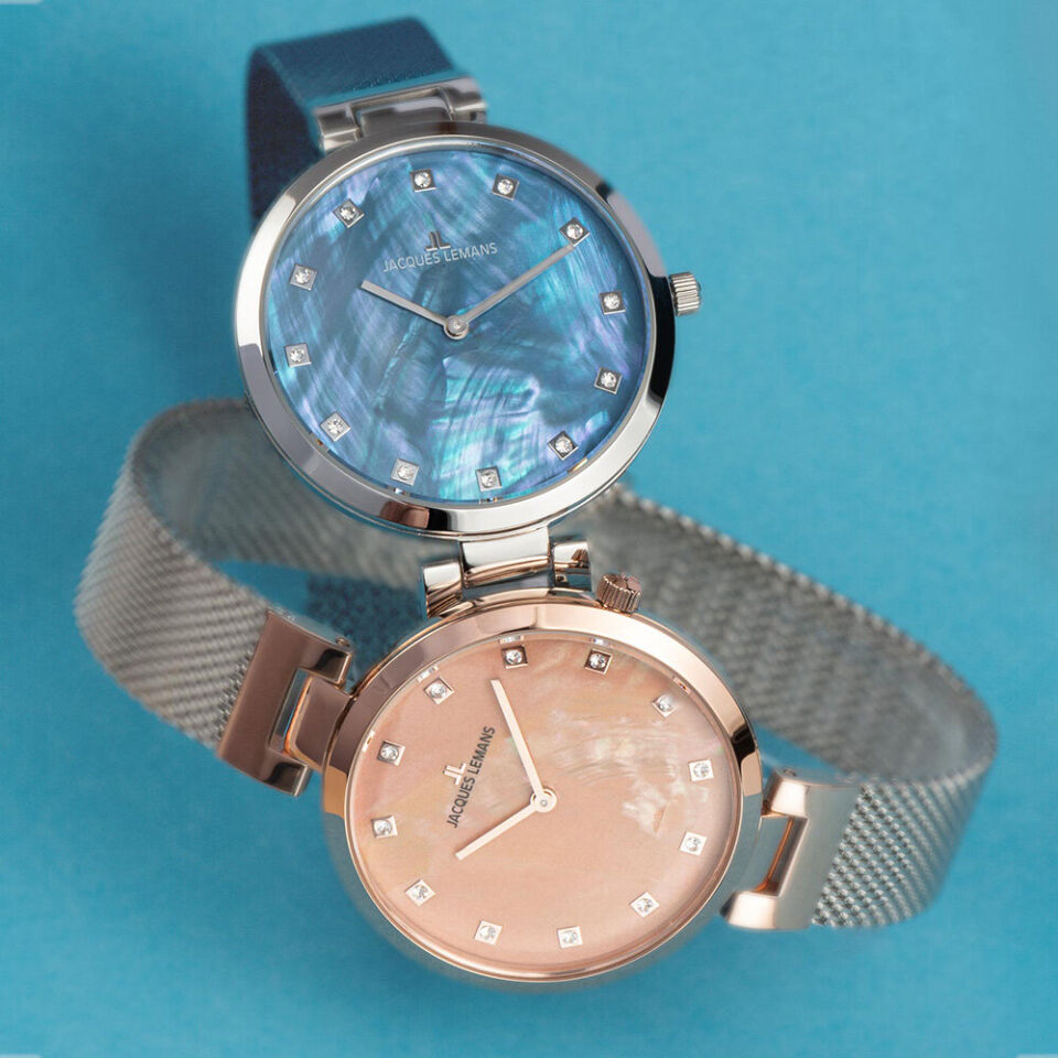 Jacques Lemans Milano 1-2001N Quartz Çelik Mavi/Gri 36 mm Kadın Kol Saati