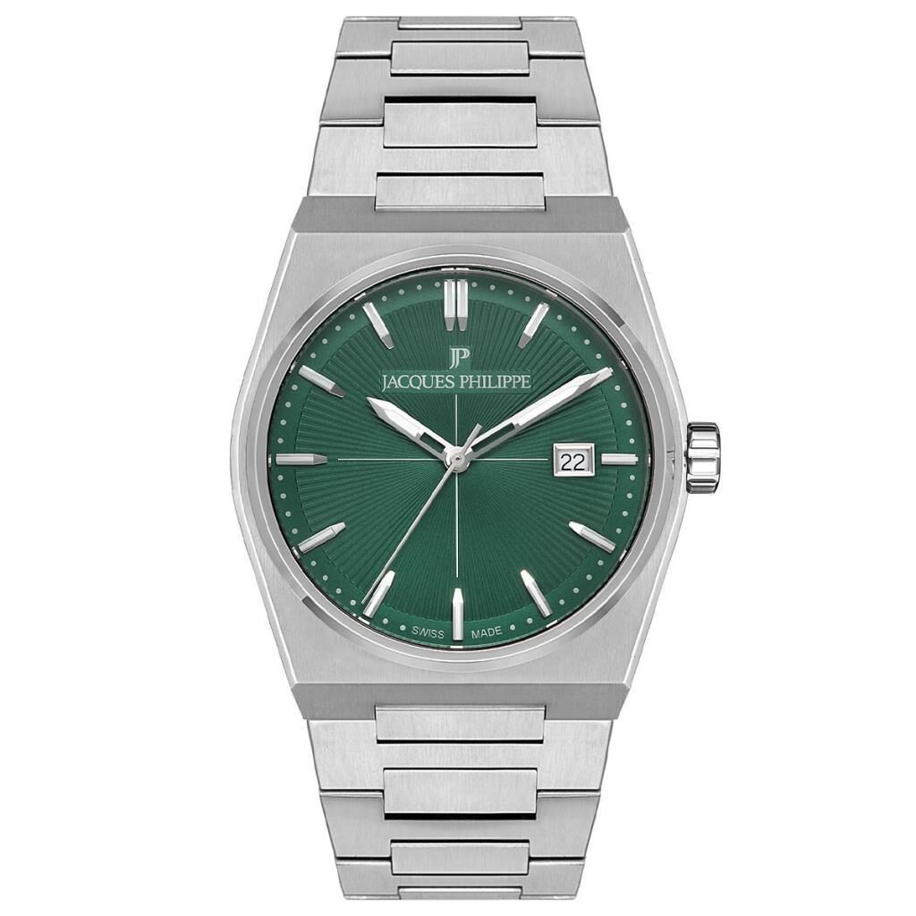 Jacques Philippe JPQGS4213X6 Swiss Made Safir Cam Çelik Gri 40 mm Gri Erkek Kol Saati
