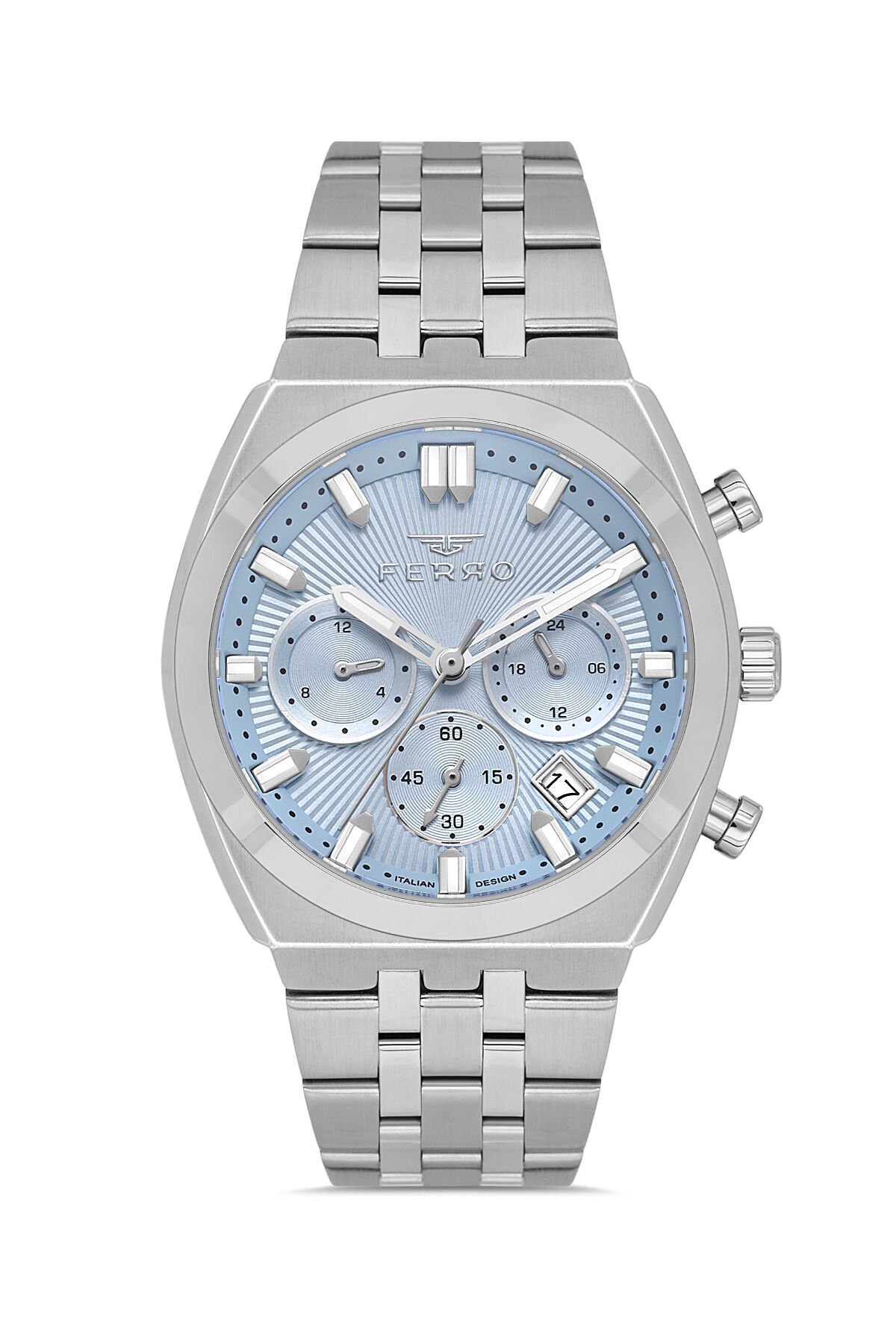 Ferro FM43022A-A15 Quartz Çelik Gri Tüm Fonksiyonları Aktif 41 mm Erkek Kol Saati