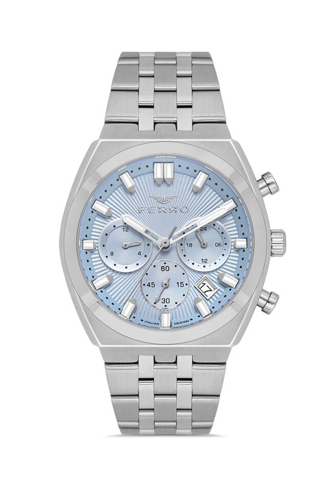 Ferro FM43022A-A15 Quartz Çelik Gri Tüm Fonksiyonları Aktif 41 mm Erkek Kol Saati