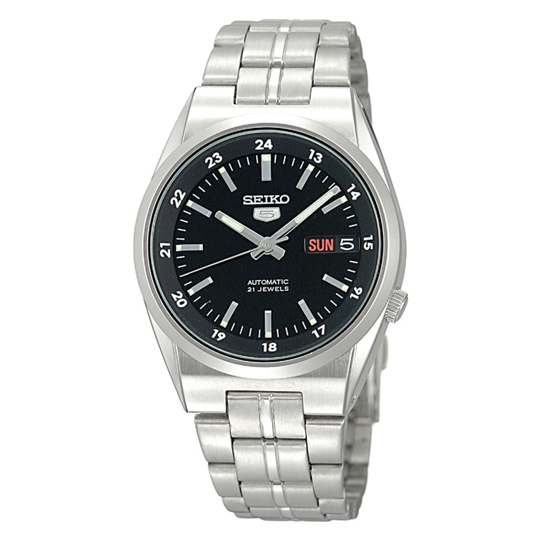 Seiko 5 Japan SNK567J1 Otomatik Gri Çelik Siyah Kadran 39 mm Erkek Kol Saati
