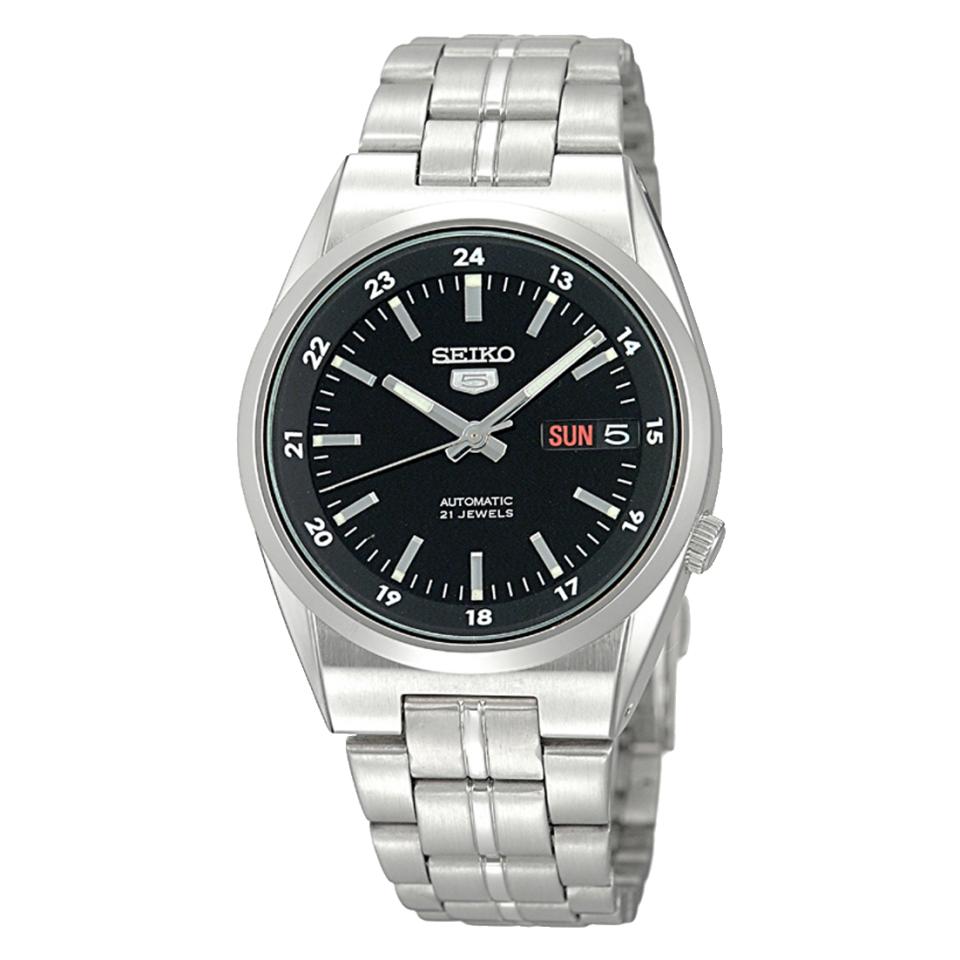 Seiko 5 Japan SNK567J1 Otomatik Gri Çelik Siyah Kadran 39 mm Erkek Kol Saati