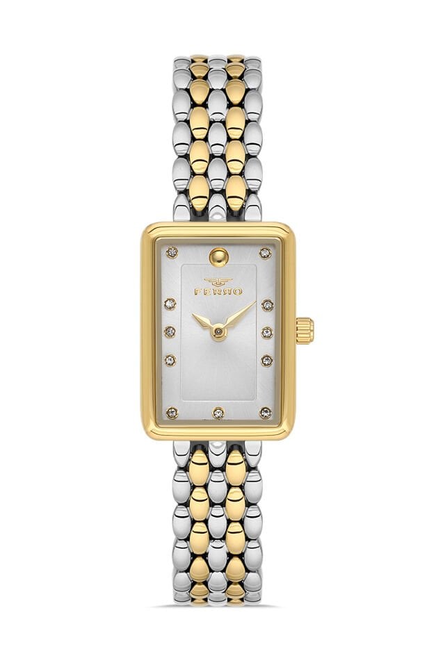 Ferro FL21511AWT-D Quartz Çelik Altın/Gri 20 mm Kadın Kol Saati
