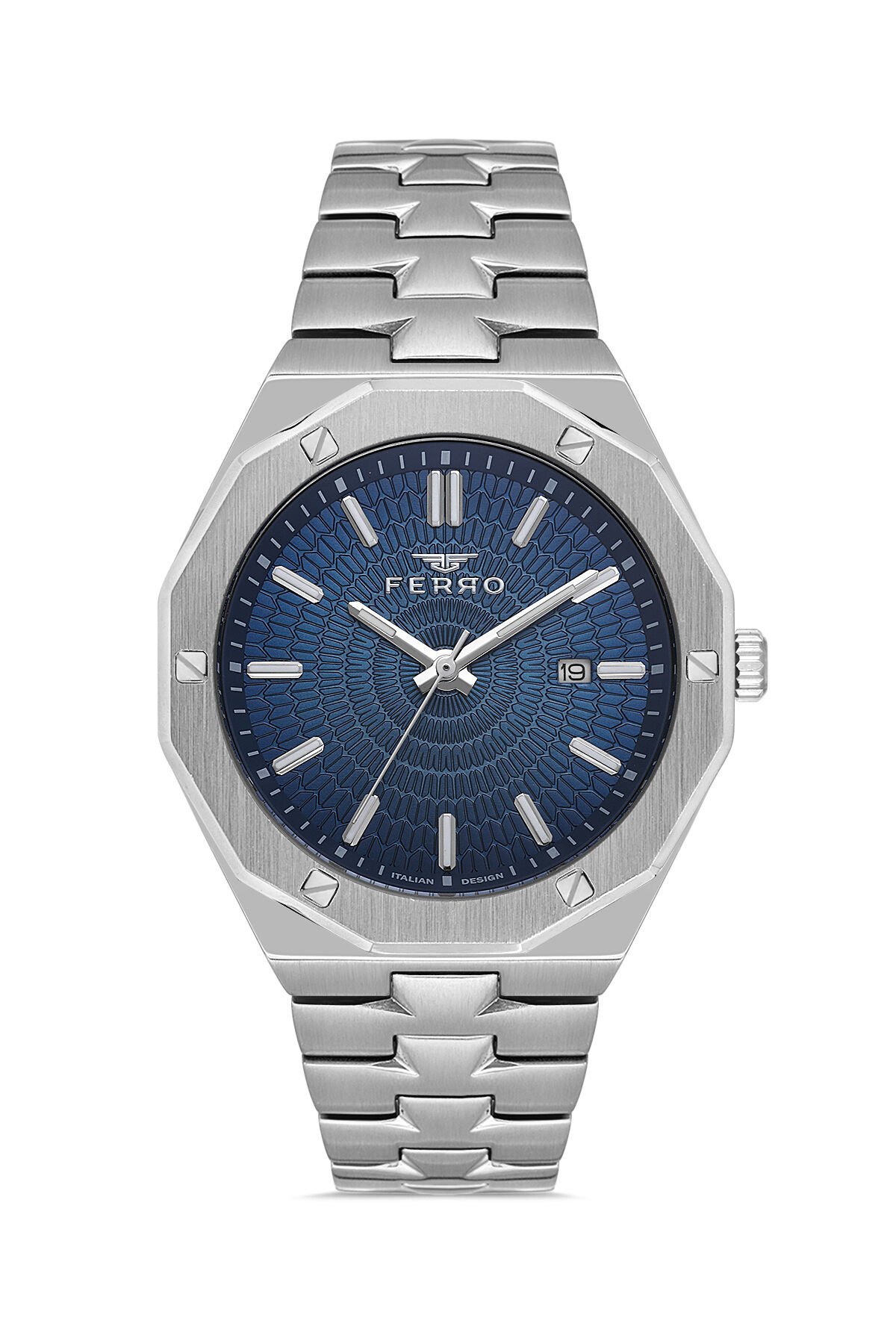 Ferro Gümüş Çelik Kordon Erkek Kol Saati FM43015A-A Tüm Fonksiyonlar Aktif 3 ATM Su Geçirmez