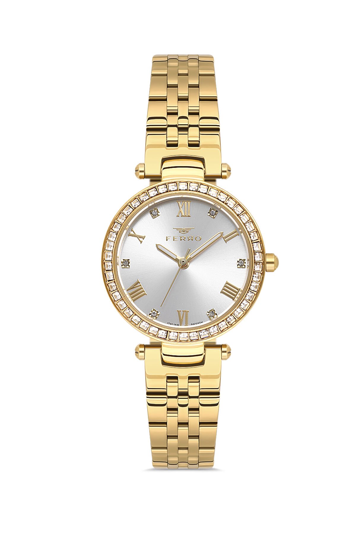 Ferro FL21593AWT-B Quartz Çelik Altın Rengi 30 mm Kadın Kol Saati