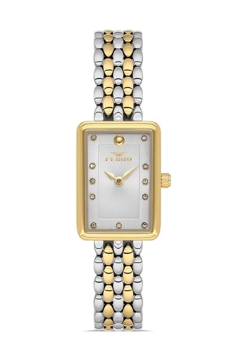 Ferro FL21511AWT-D Quartz Çelik Altın/Gri 20 mm Kadın Kol Saati